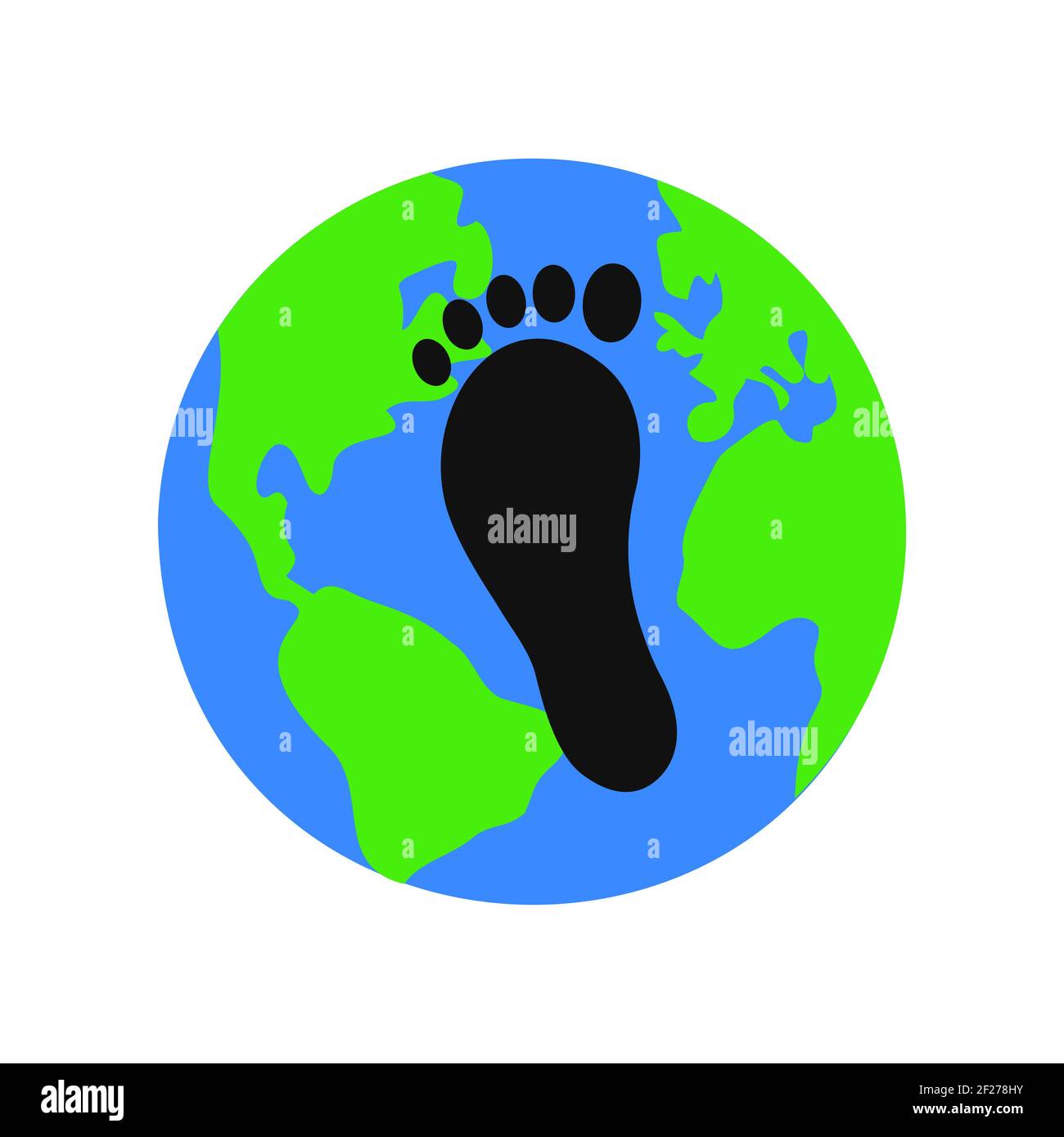 Earth planet and black carbon footprint on it. Environmental pollution  symbol. Reducing emissions of carbon dioxide concept. Vector flat  illustration Stock Vector Image & Art - Alamy