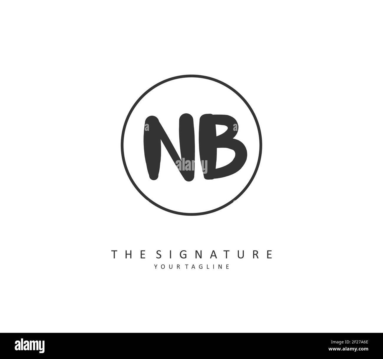 N B NB Initial letter handwriting and signature logo. A concept