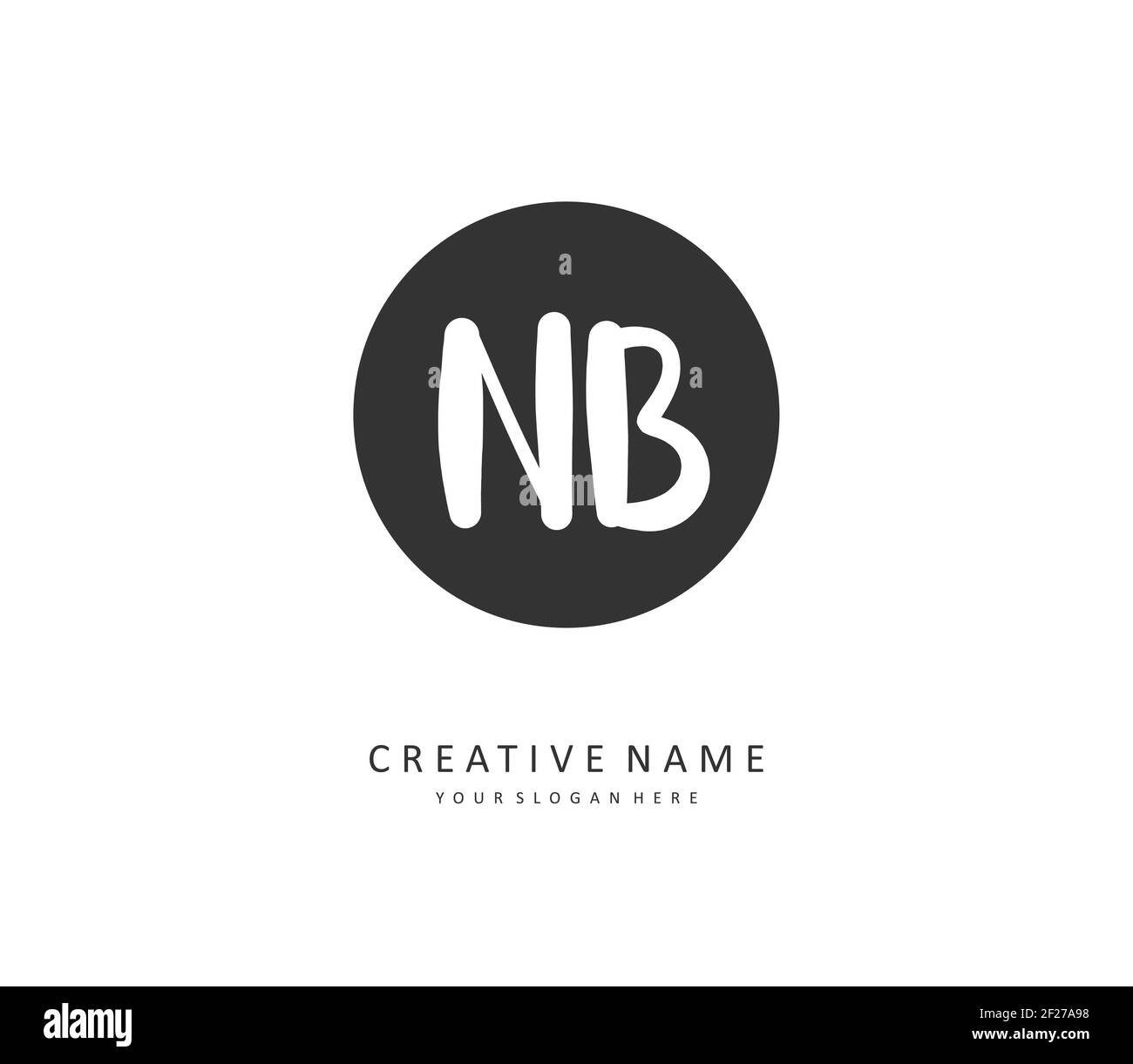 N B NB Initial letter handwriting and signature logo. A concept