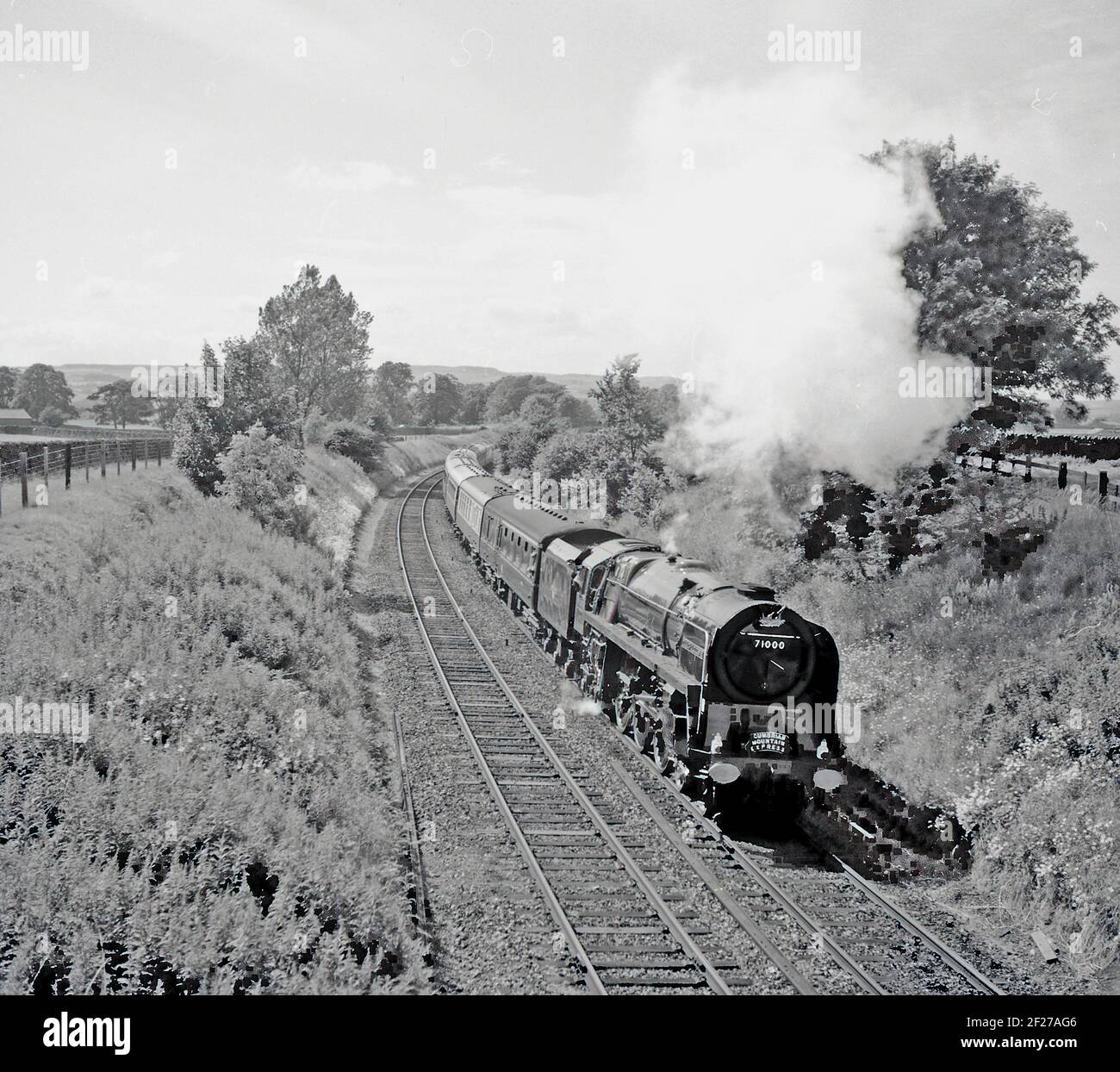 71000 Duke of Gloucester at Long Preston, Settle to Carlsile railway, England Stock Photo