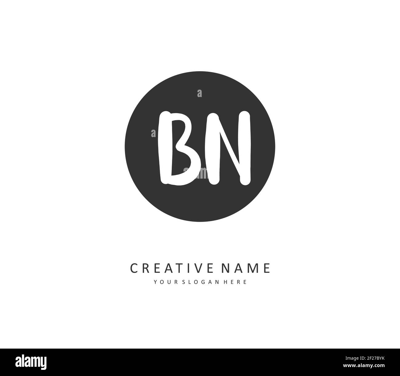 B N BN Initial letter handwriting and signature logo. A concept handwriting initial logo with template element. Stock Vector