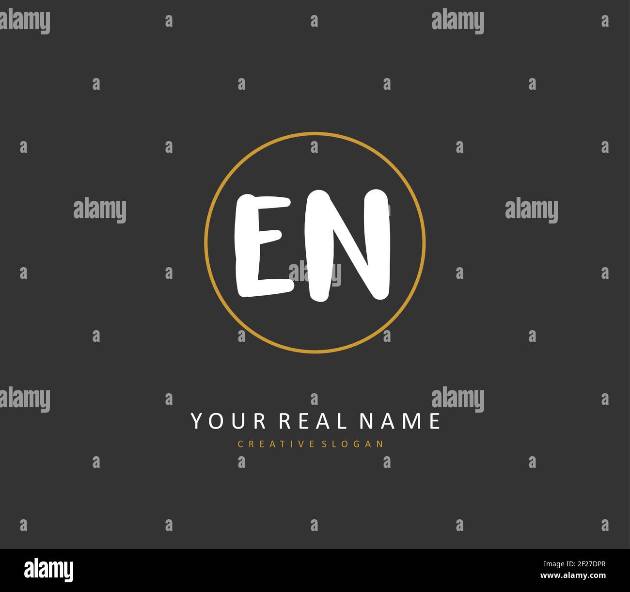 E N EN Initial letter handwriting and signature logo. A concept handwriting initial logo with template element. Stock Vector