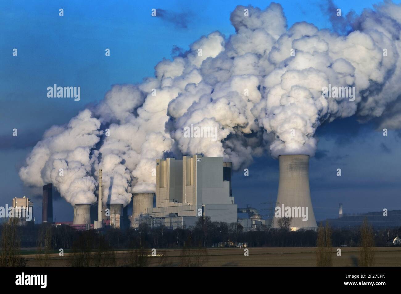 Brown coal power plant Neurath, the largest power plant in Germany, Grevenbroich, Germany, Europe Stock Photo