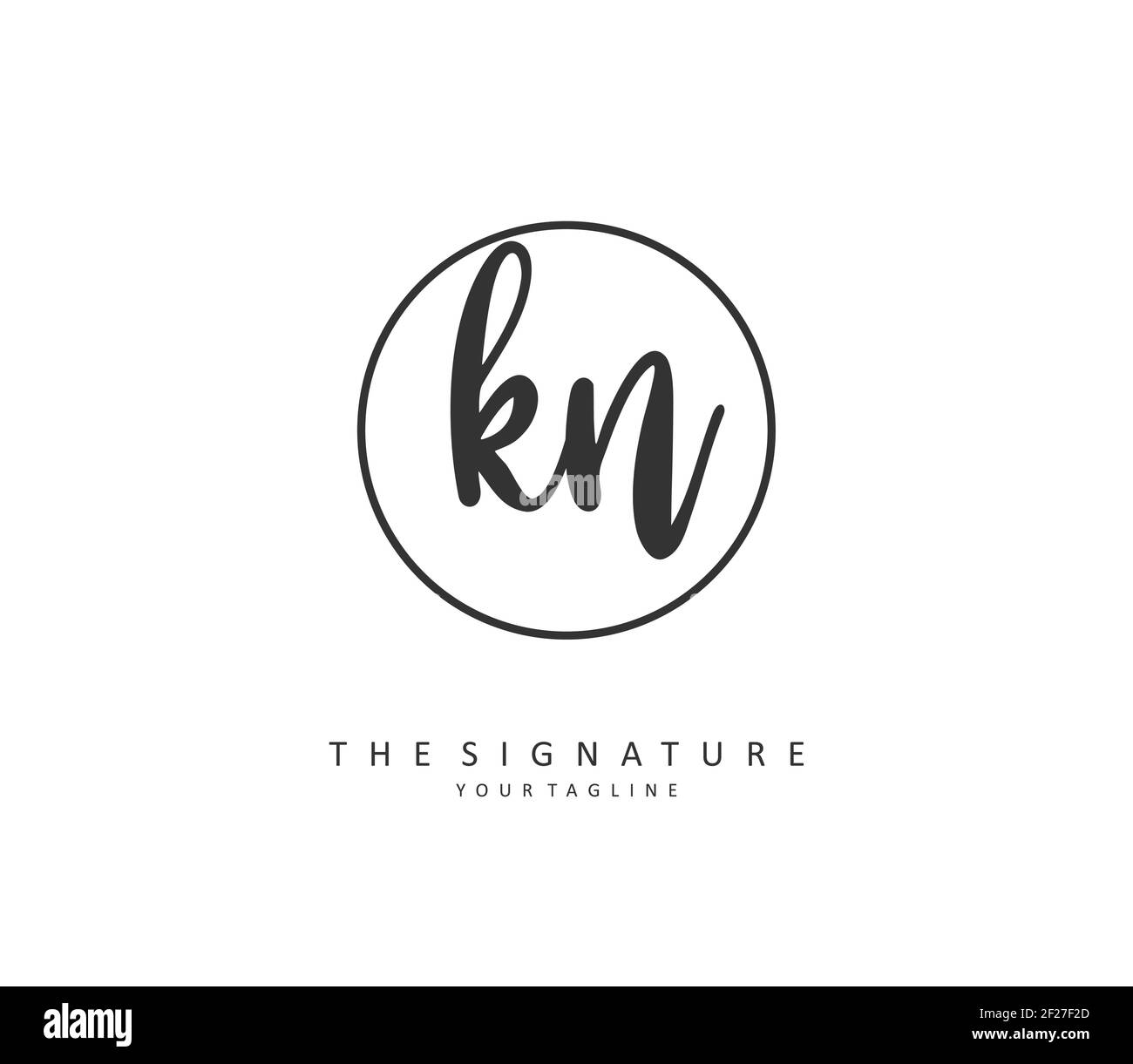 K N KN Initial Letter Handwriting And Signature Logo A Concept