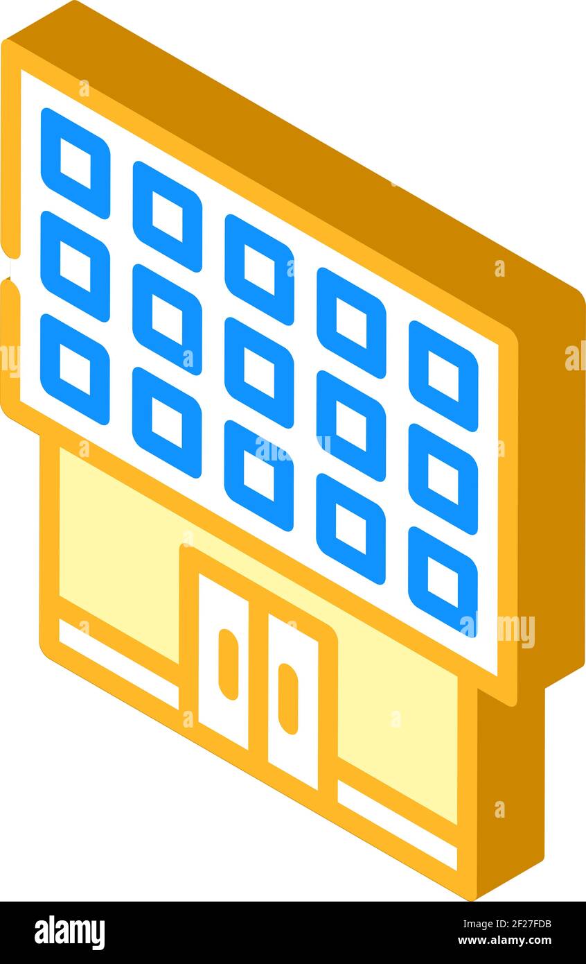 school building isometric icon vector illustration sign Stock Vector ...