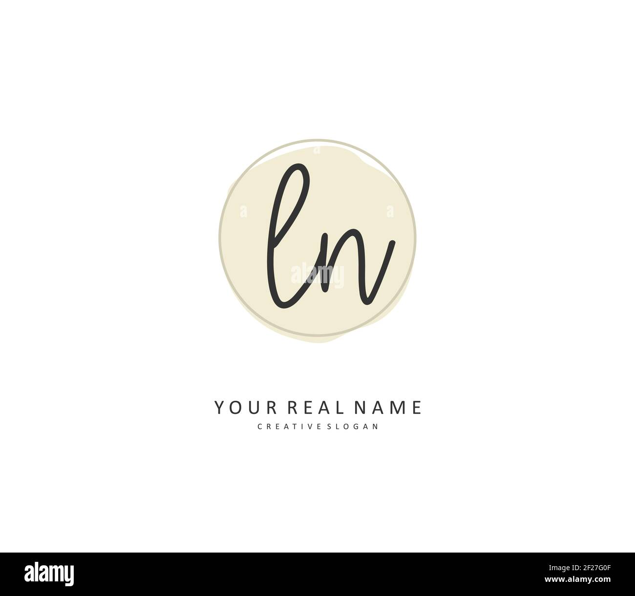 L N LN Initial letter handwriting and signature logo. A concept handwriting initial logo with template element. Stock Vector