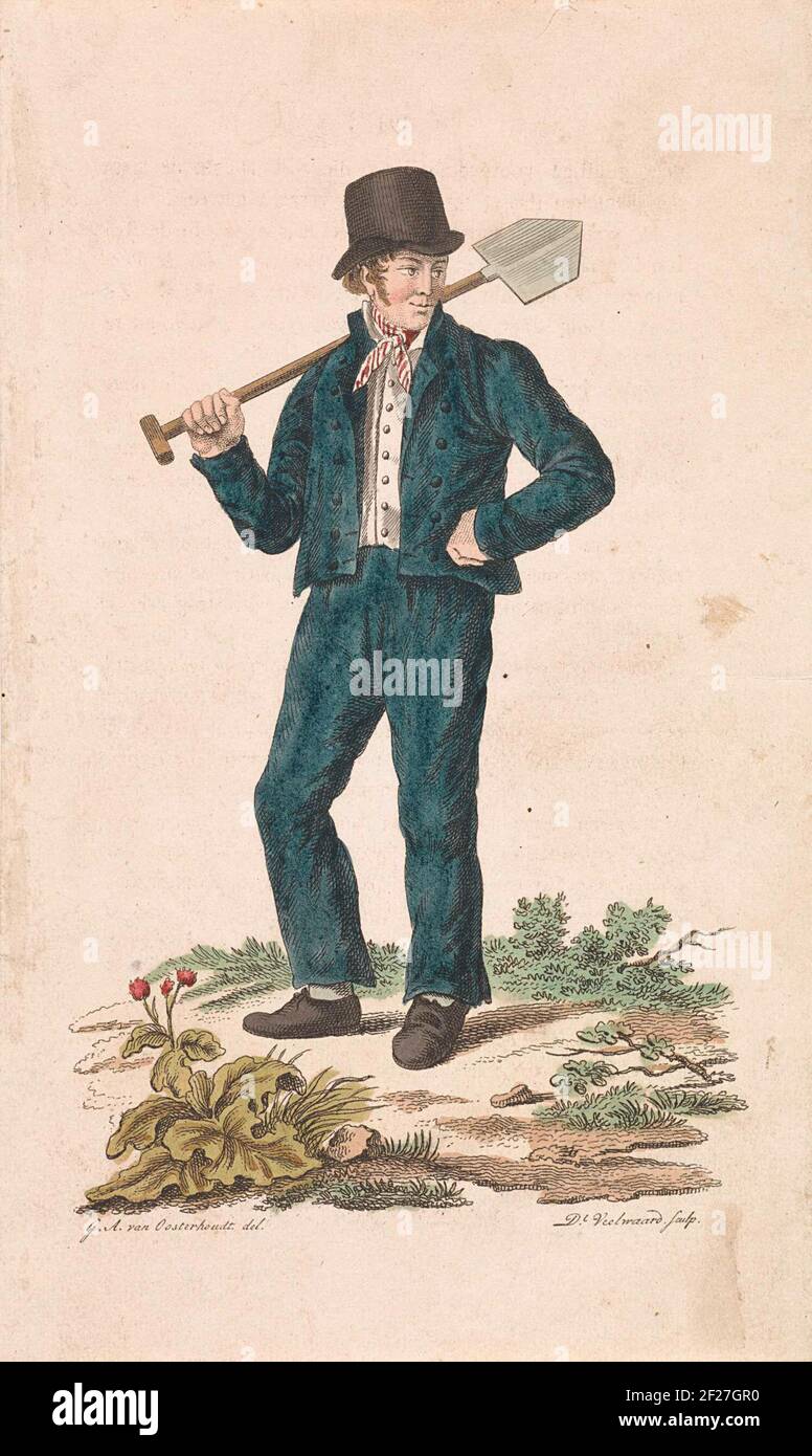 Man with shovel over shoulder hi-res stock photography and images - Alamy