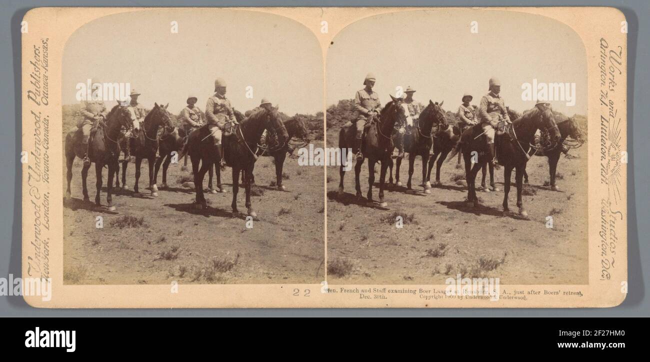 Gen. French and Staff examining Boer Laager at Rensburg, S.A., just after Boers' retreat, Dec. 30th.. Stock Photo