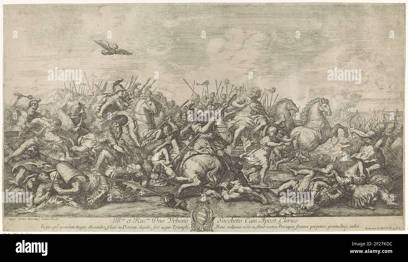 Alexander the Great, left on horseback, draws up against King Darius