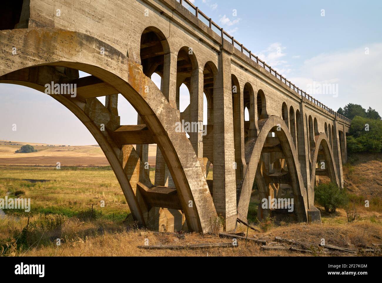 Historic Rosalia Railroad Bridge. The concrete railroad bridge in the