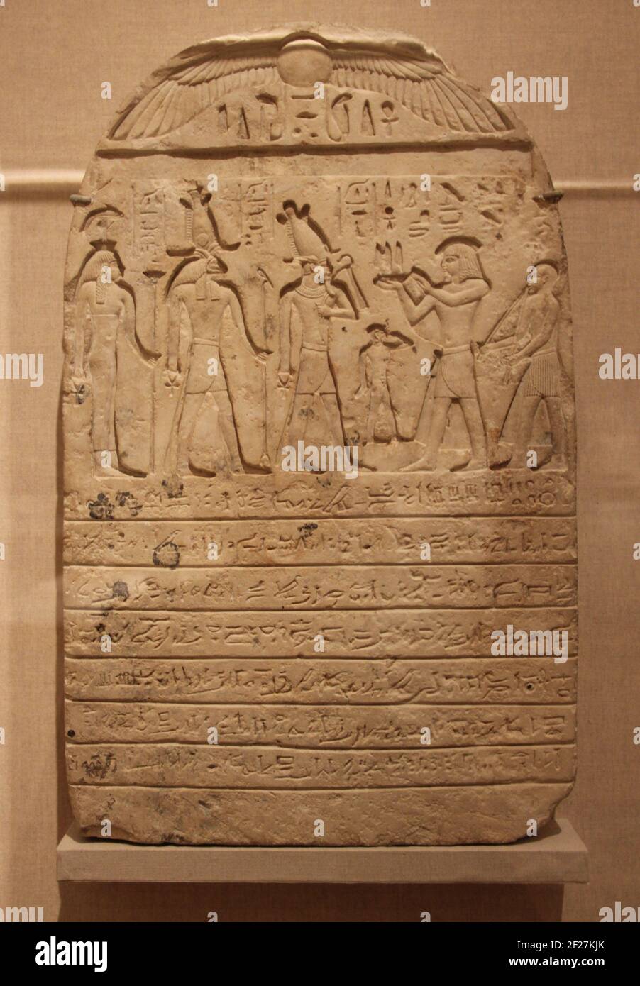 Ancient Egyptian Carving on Limestone Stock Photo