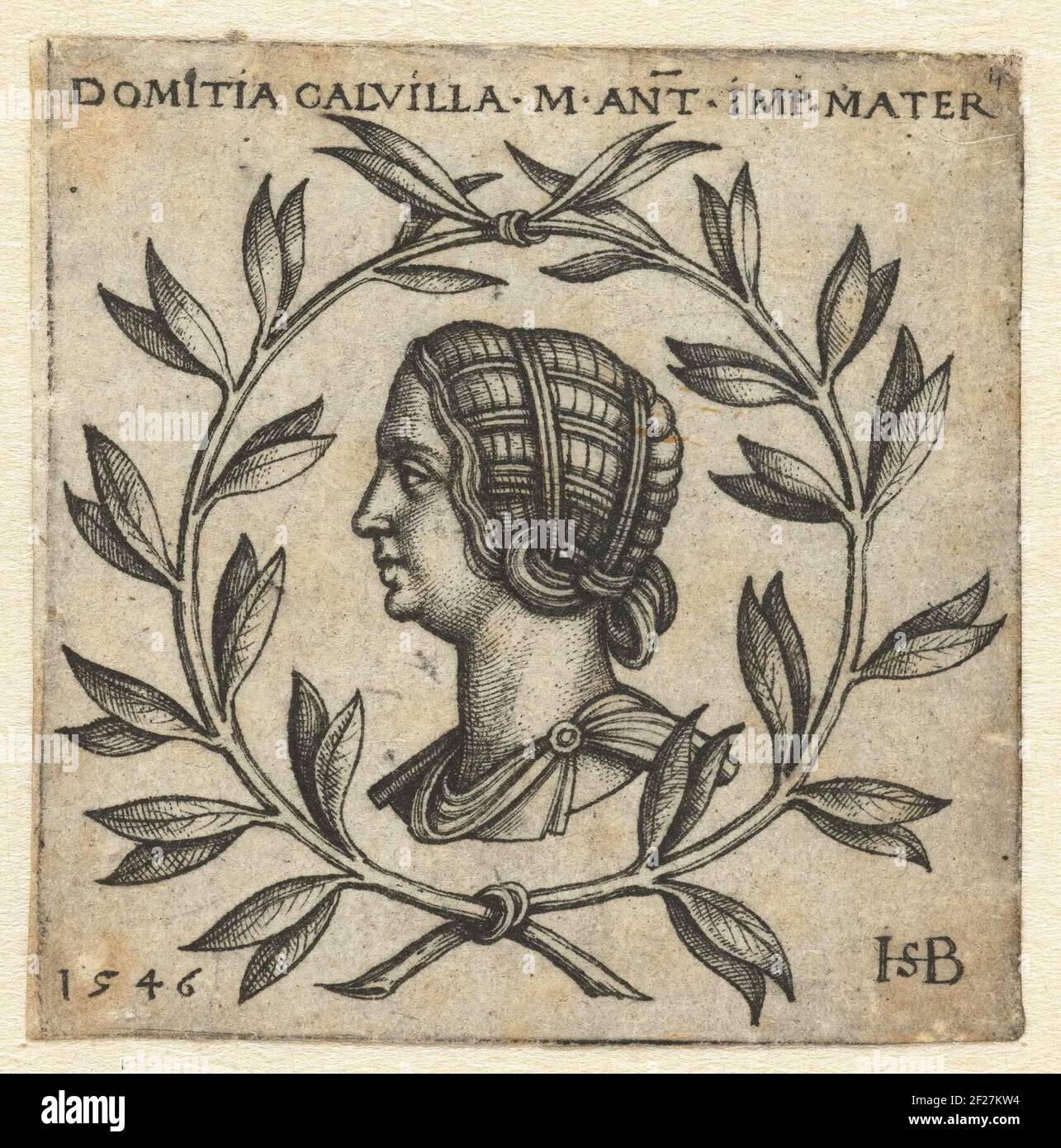 Bust of Domitia Calvilla in Lauwerkrans; Domitia Calvilla M ANT Imp