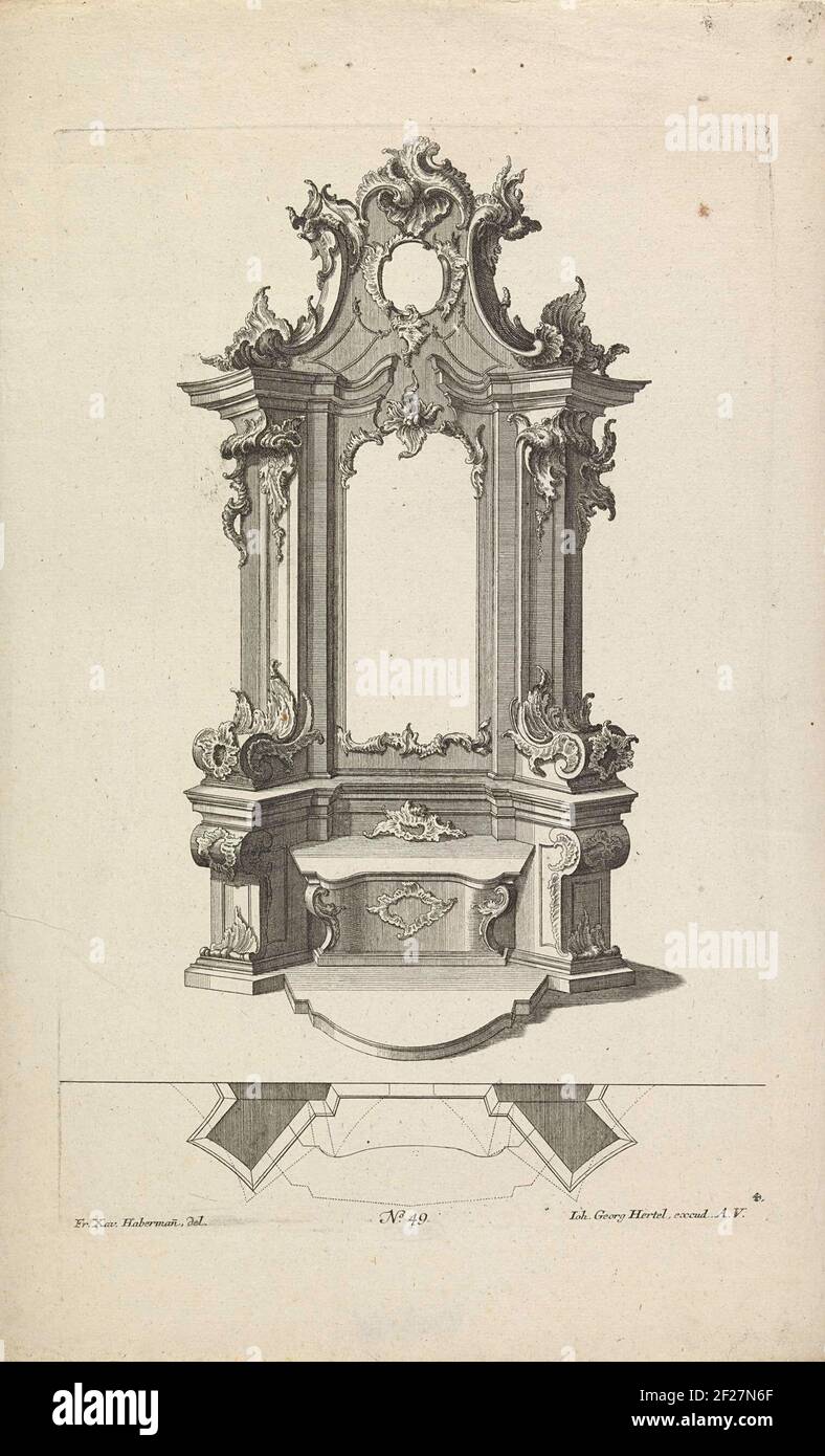 Altar; Designs for altars.design and map of Altar with Rocaille Ornaments.  Publisher Number 49 Stock Photo - Alamy