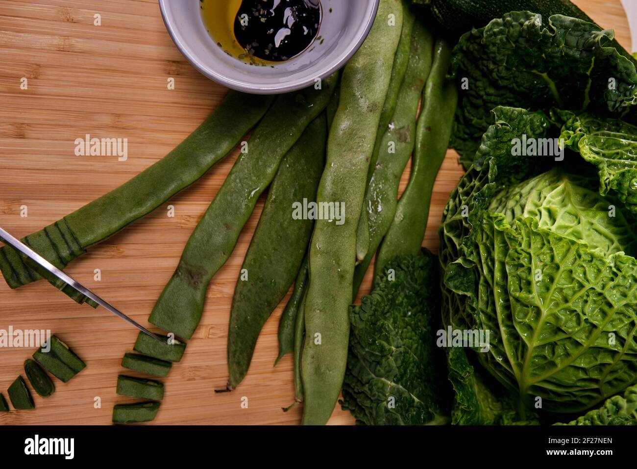 wealthy food, green meal Stock Photo