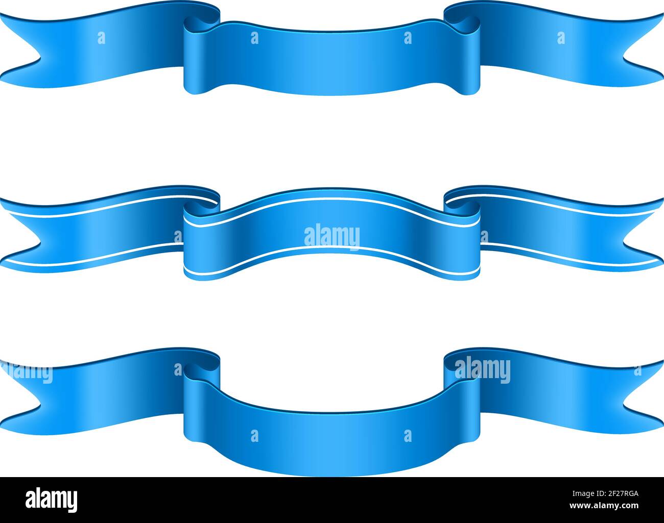 Blue Vector Ribbons Set isolated on white background Stock Vector Image ...