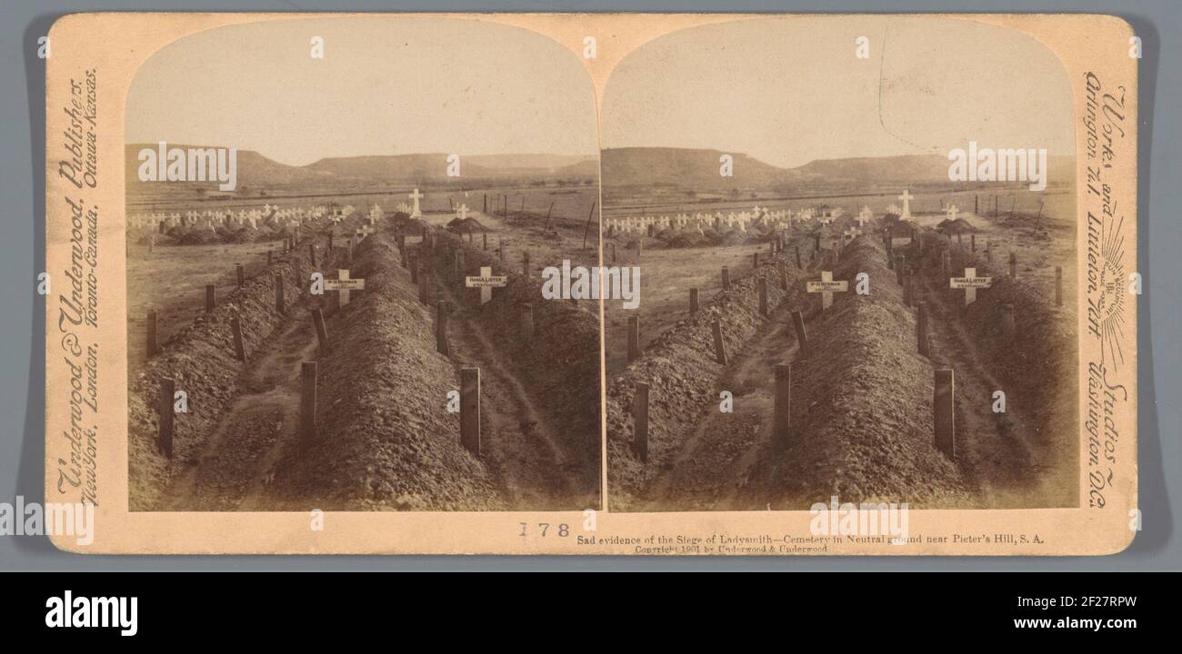 Sad evidence of the Siege of Ladysmith - Cemetery in Neutral ground near Pieter's Hill, South Africa.. Stock Photo