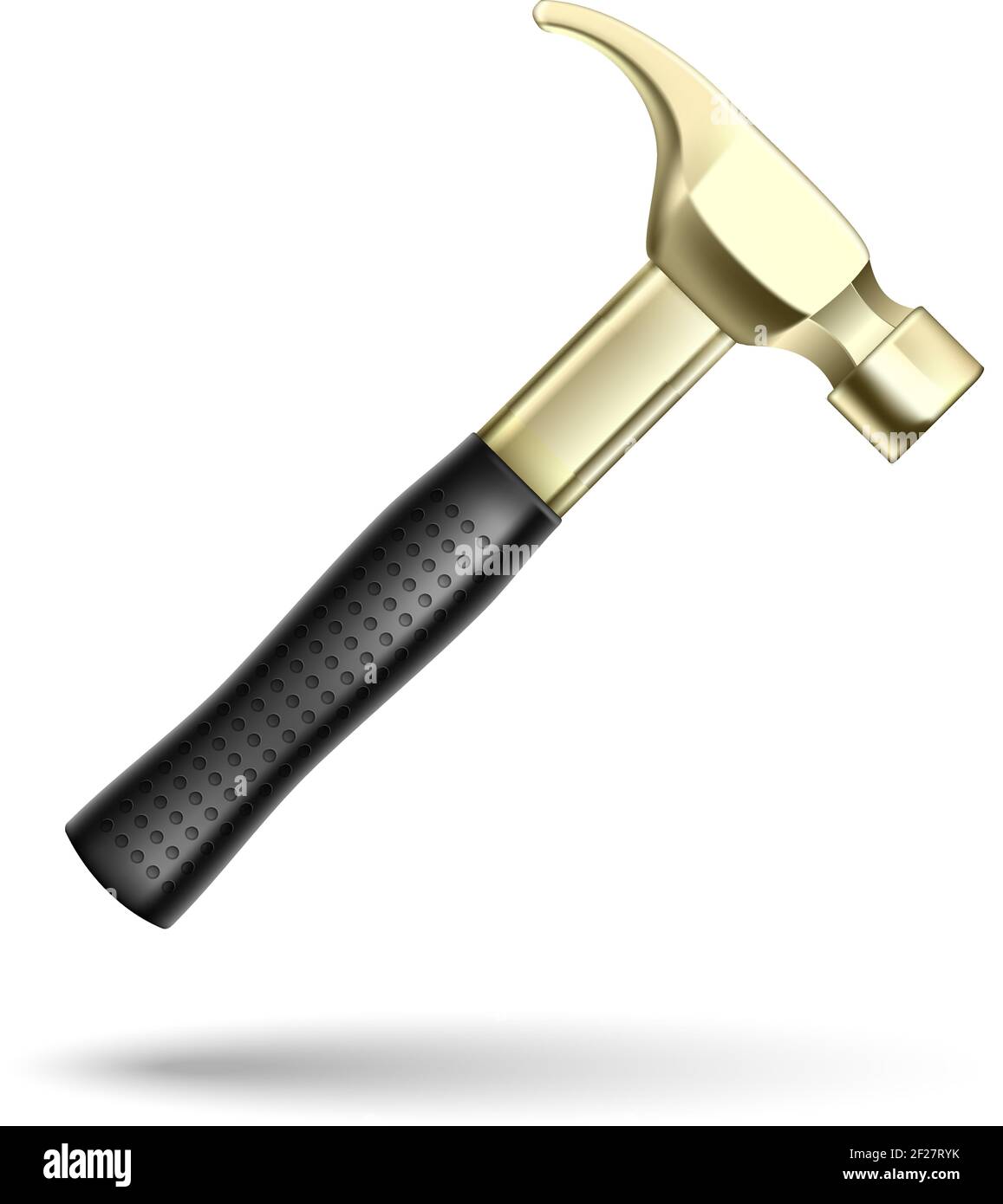 Golden Hammer tool isolated on white background Stock Vector Image