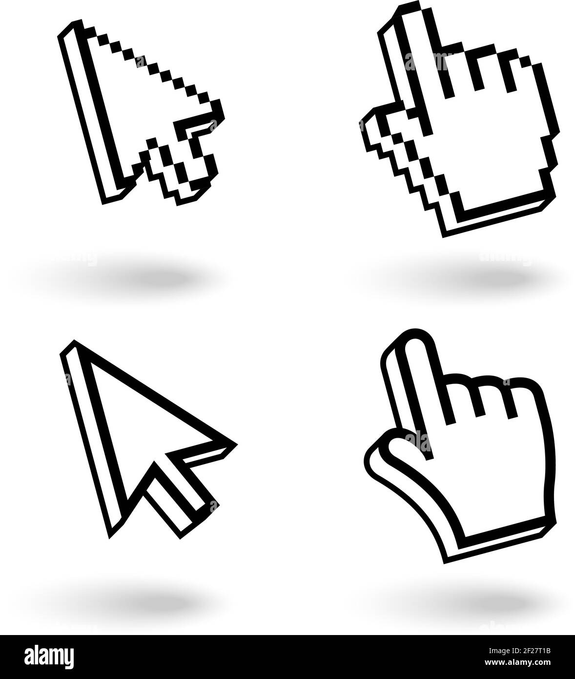 Hand cursor click png icon. Stock Illustration