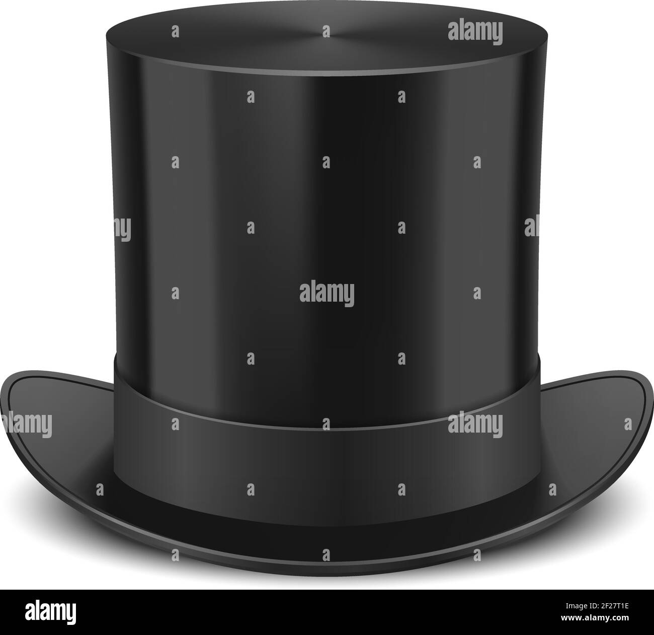 Black Top Hat vector illustration isolated on white background Stock ...
