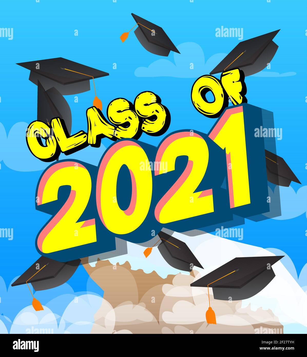 Graduation, end of educational year related words, quote on Comic book  style background. Poster, banner, template. Cartoon explosion expression.  Vecto Stock Vector Image & Art - Alamy
