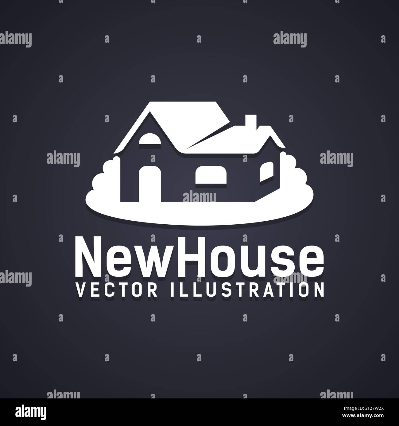 New House icon with text below - New House  vector illustration - depicting a property purchase  ownership or a new build construction Stock Vector