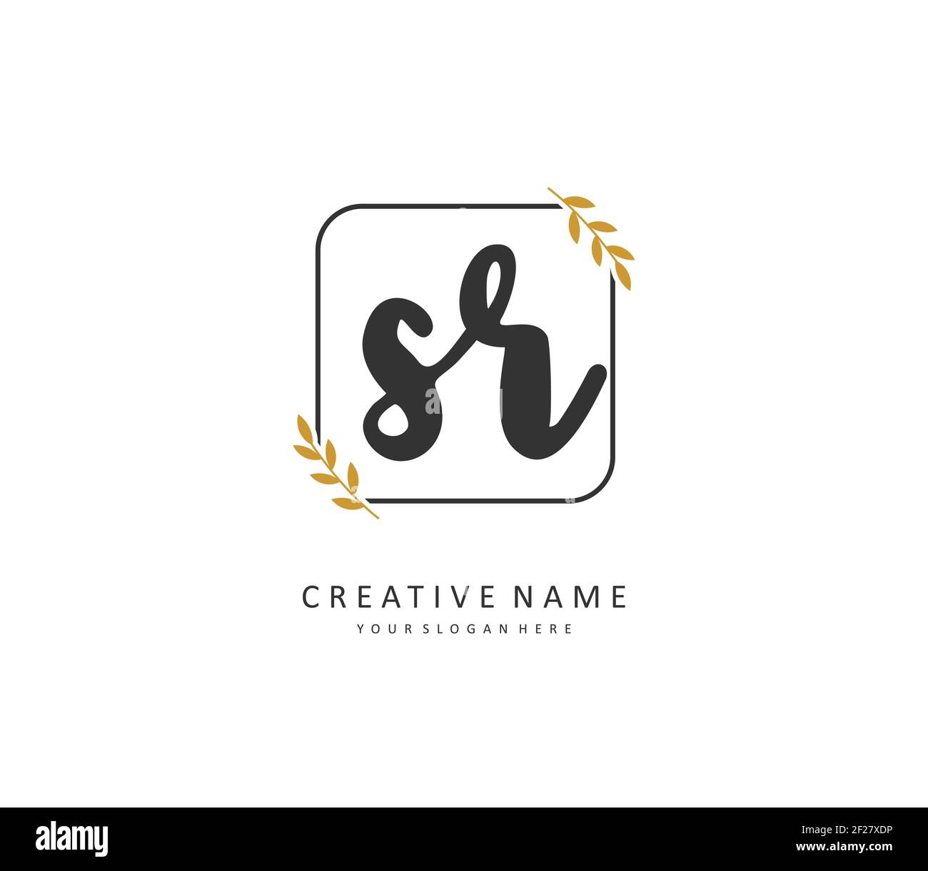 SR Initial letter handwriting and signature logo. A concept handwriting ...