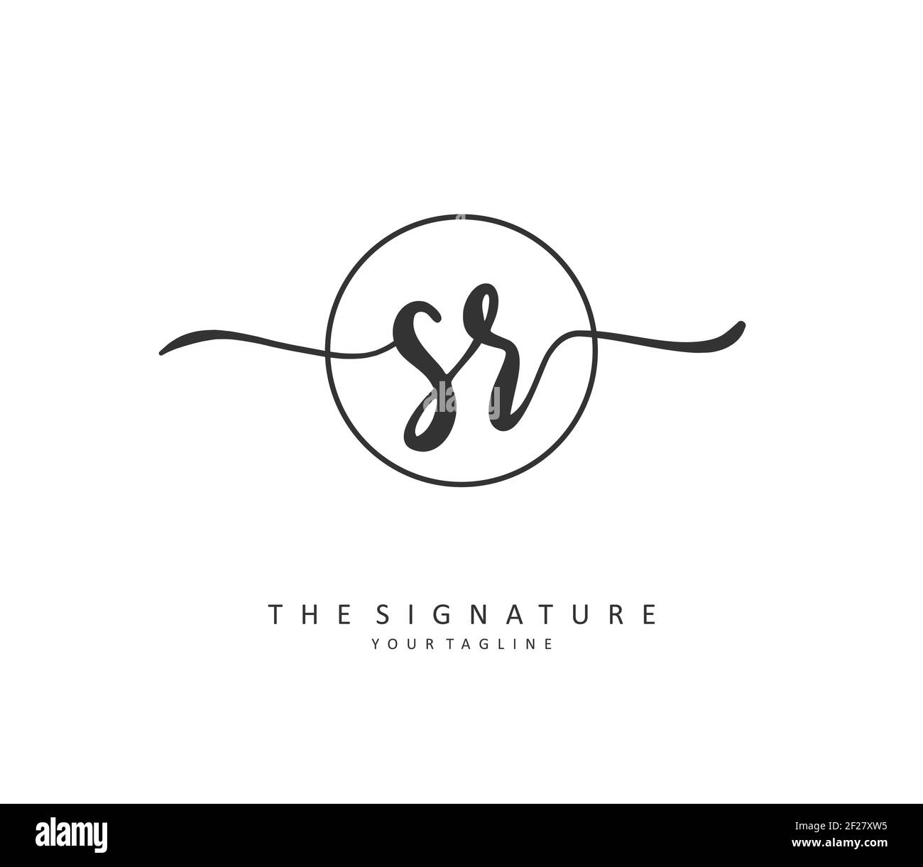 SR Initial letter handwriting and signature logo. A concept handwriting ...