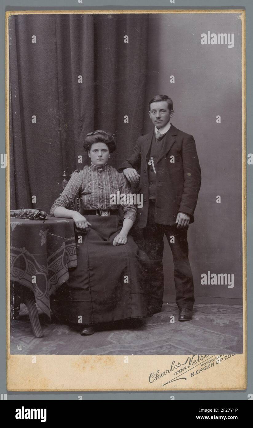 Portrait of an unknown couple .. Stock Photo