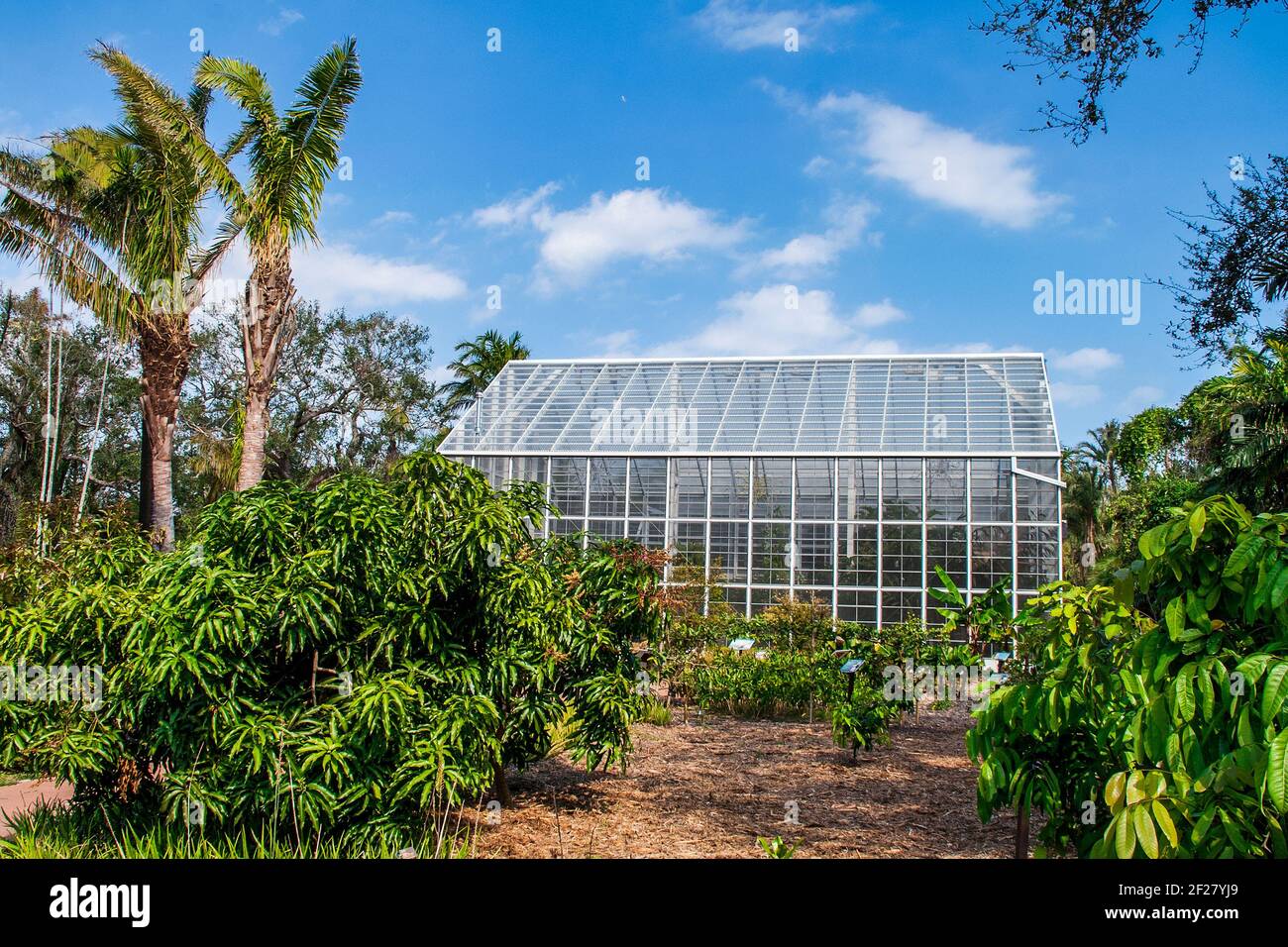 A greenhouse located in the Fairchild Tropical Botanic Garden in Miami