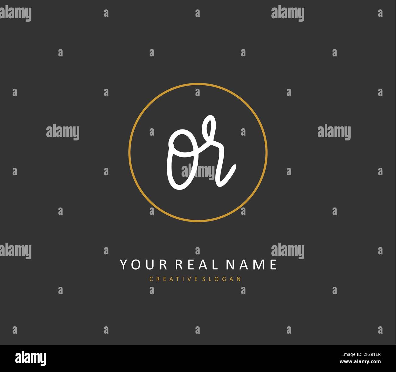 Ord Intials OR Initial letter handwriting and signature logo. A concept handwriting ...