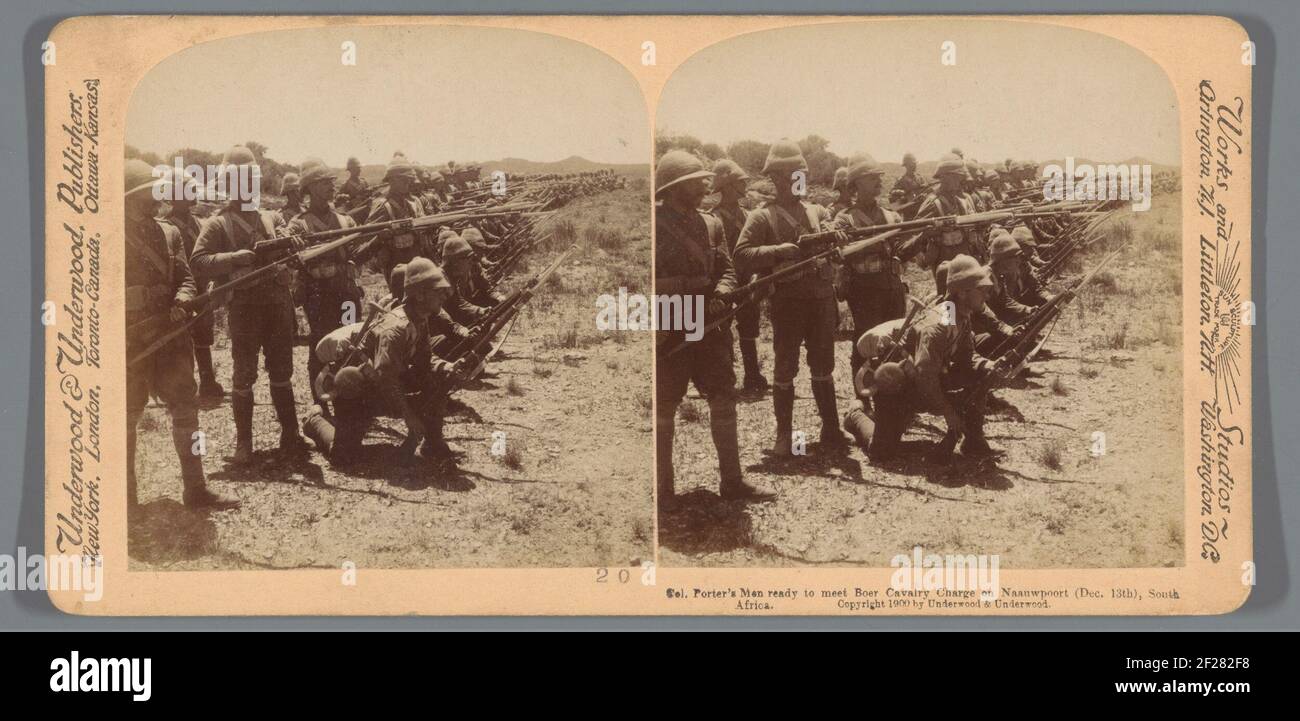 Col. Porter's Men ready to meet Boer Cavalry Charge on Naauwpoort (Dec. 13), South Africa.. Stock Photo