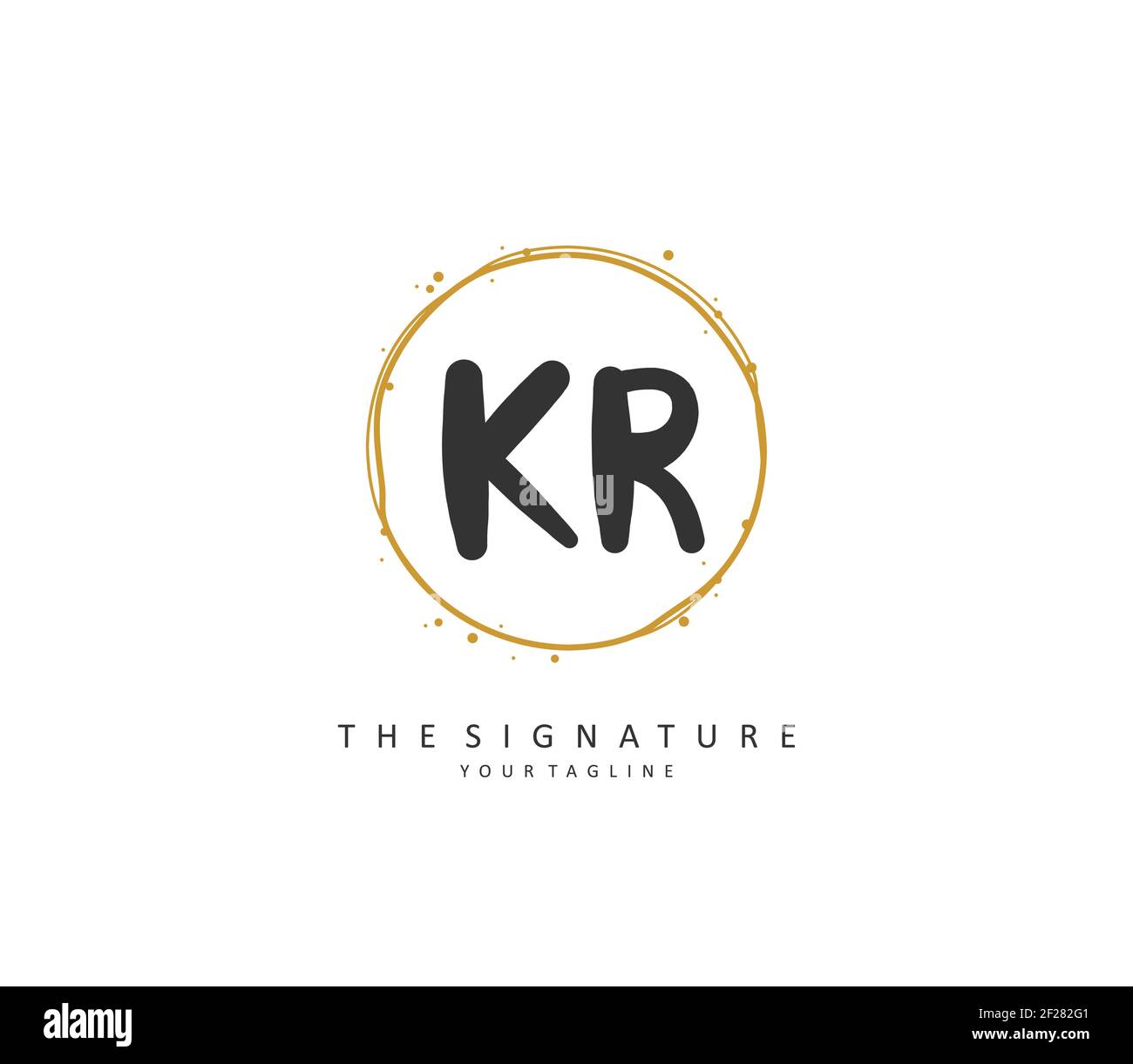 K R Initials KR Initial letter handwriting and signature logo. A concept handwriting ...