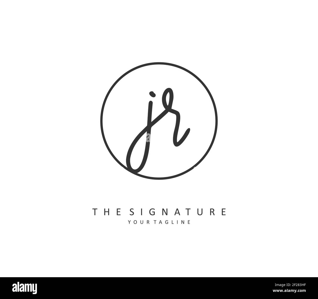 JR Initial letter handwriting and signature logo. A concept handwriting ...
