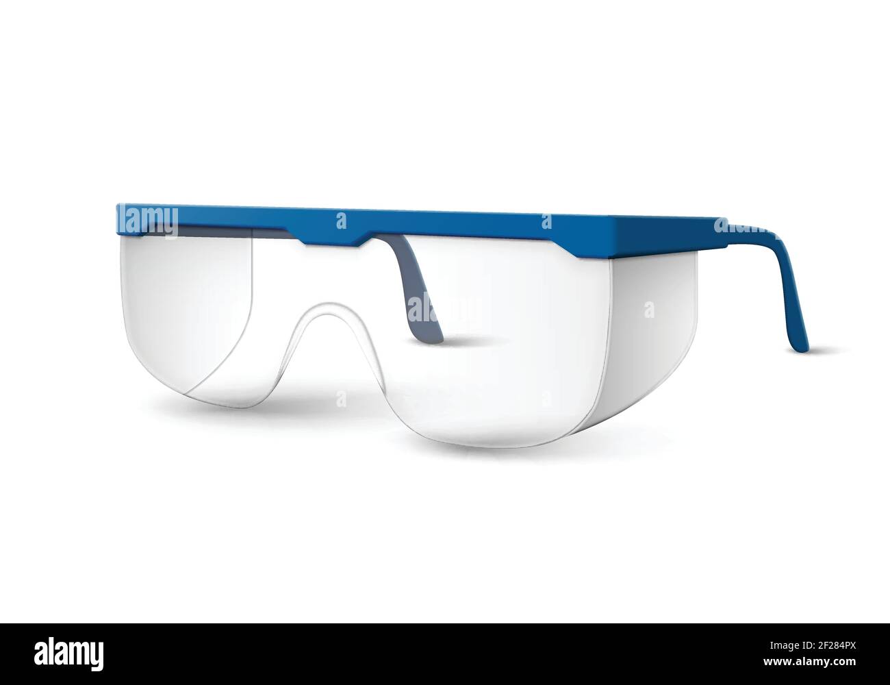 Vector transparent plastic laboratory glasses with blue earpieces