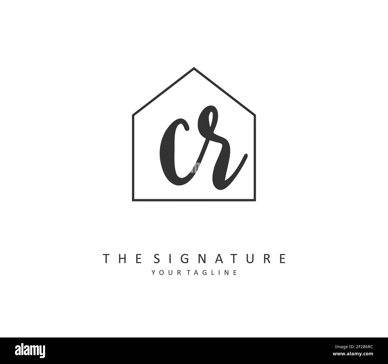 CR Initial letter handwriting and signature logo. A concept handwriting initial logo with template element. Stock Vector