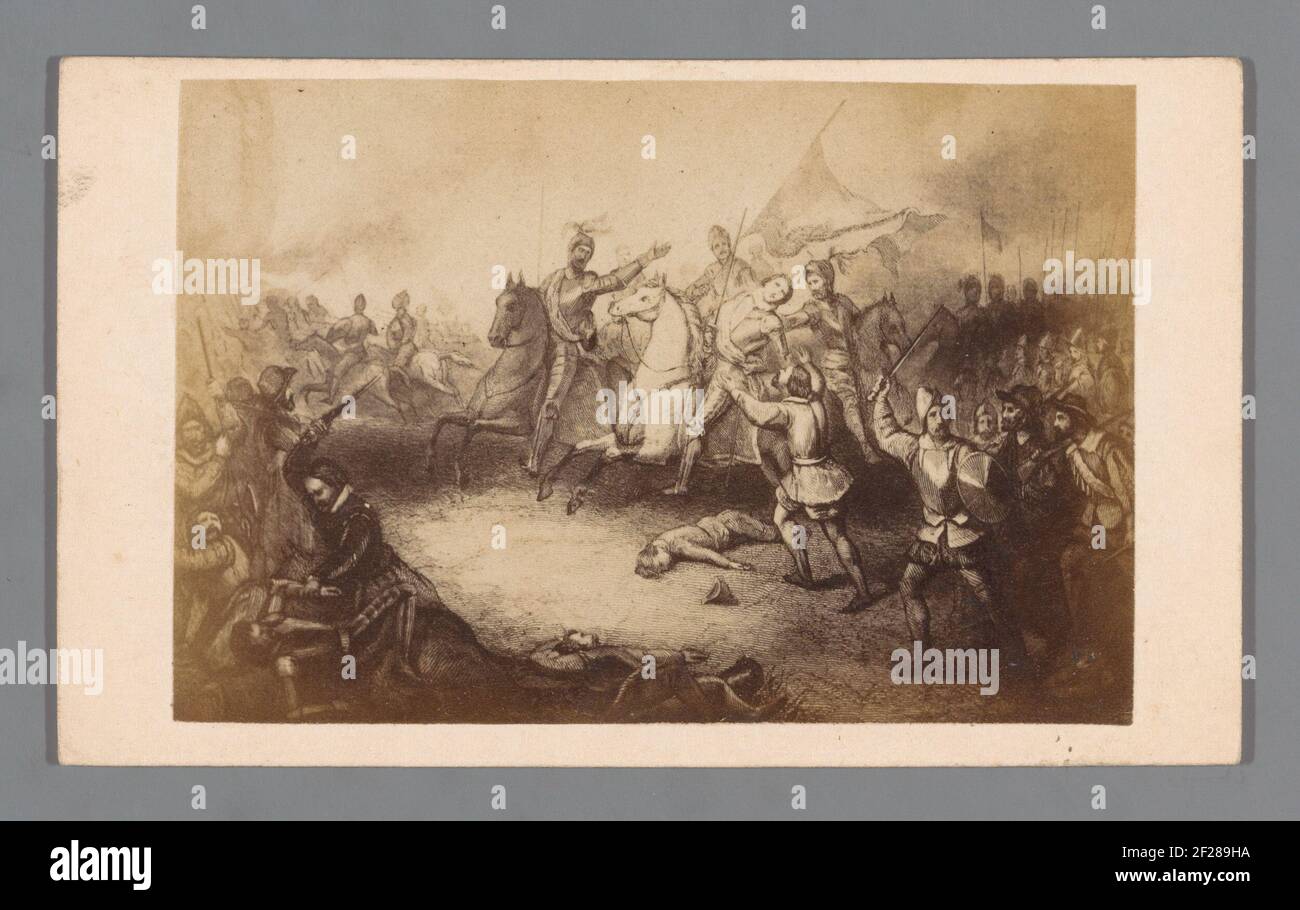 Photo production of an engraving the Battle of Heiligerlee, May 1568