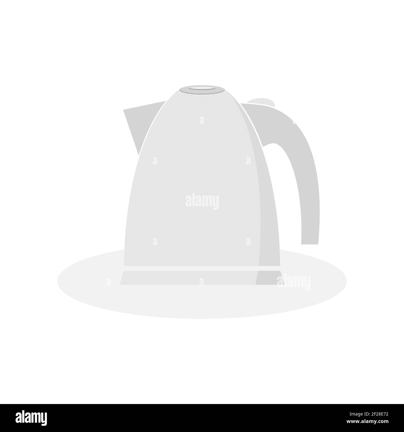 A simple electric kettle of a rounded shape in gray color with a switch
