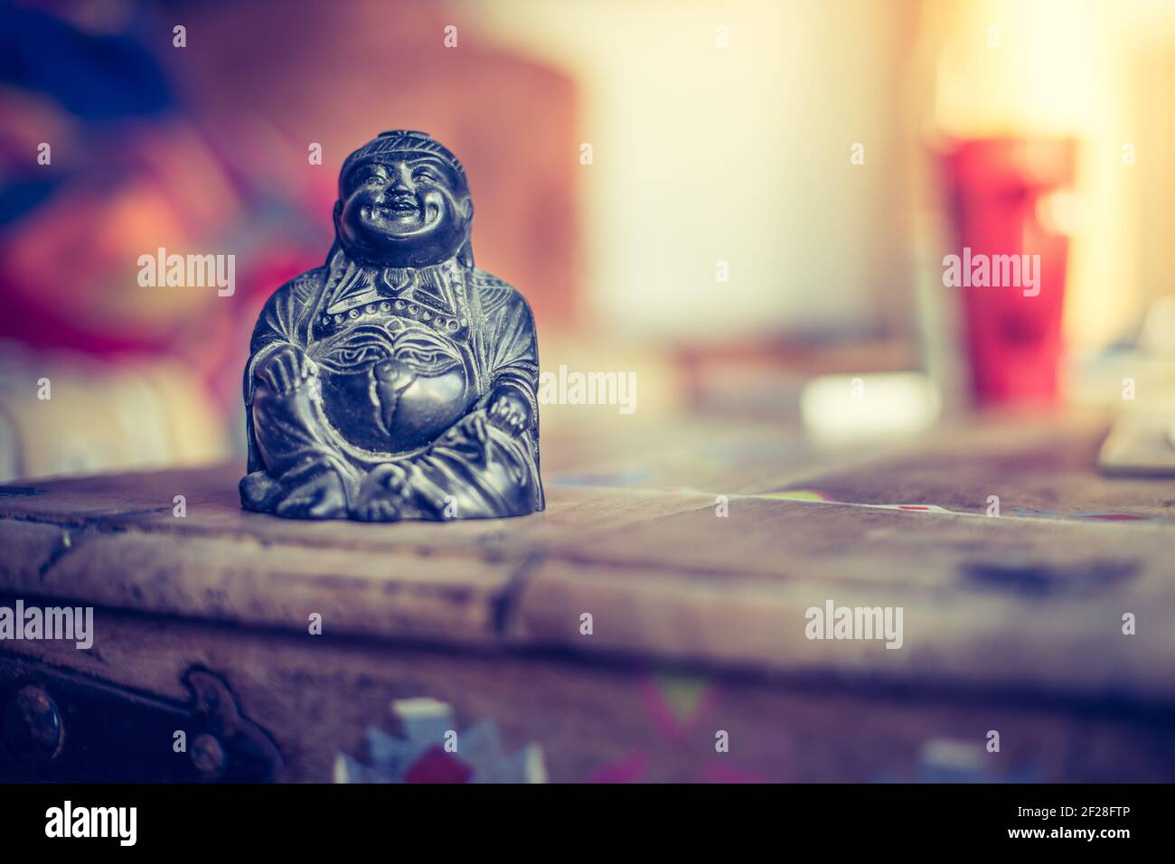 Spirituality and feng shui concept Buddha statue in the living room