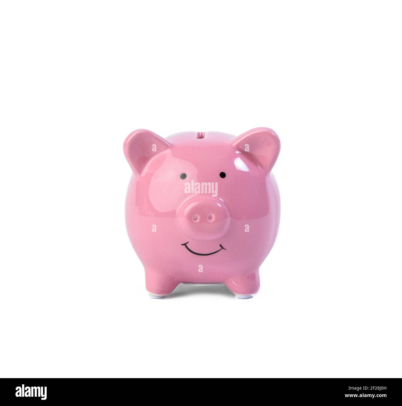 Pink ceramic piggy bank isolated on white background Stock Photo - Alamy