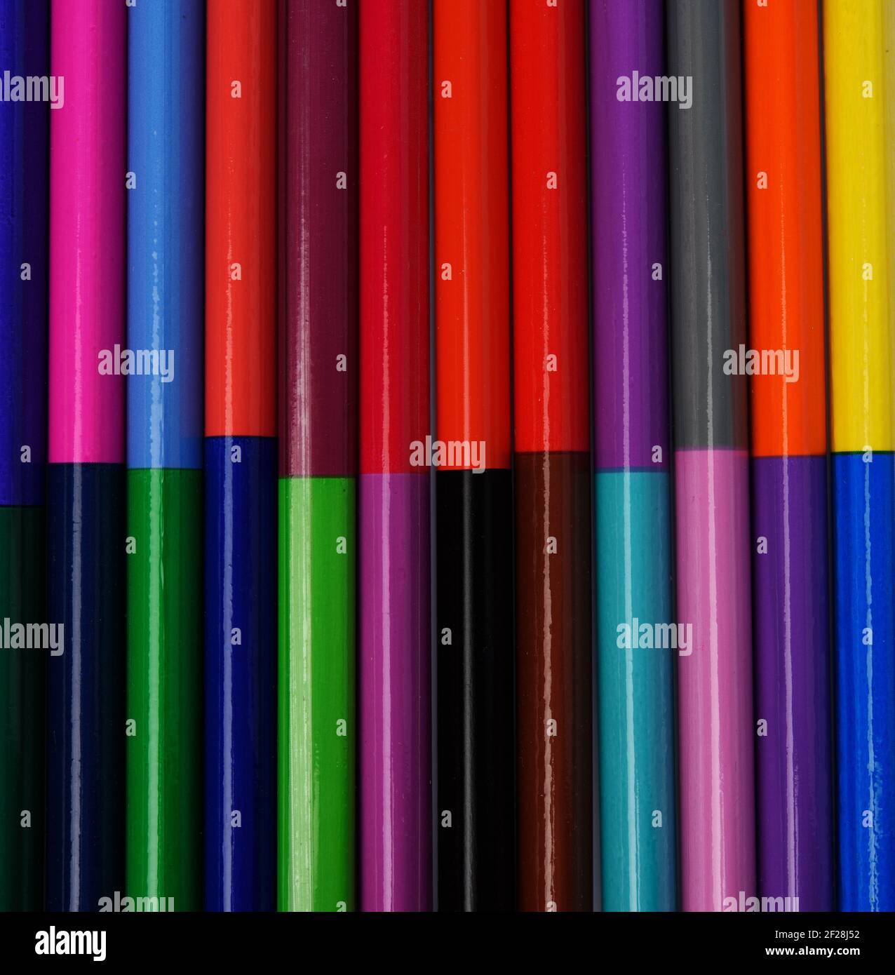 Wooden colored pencils Stock Photo