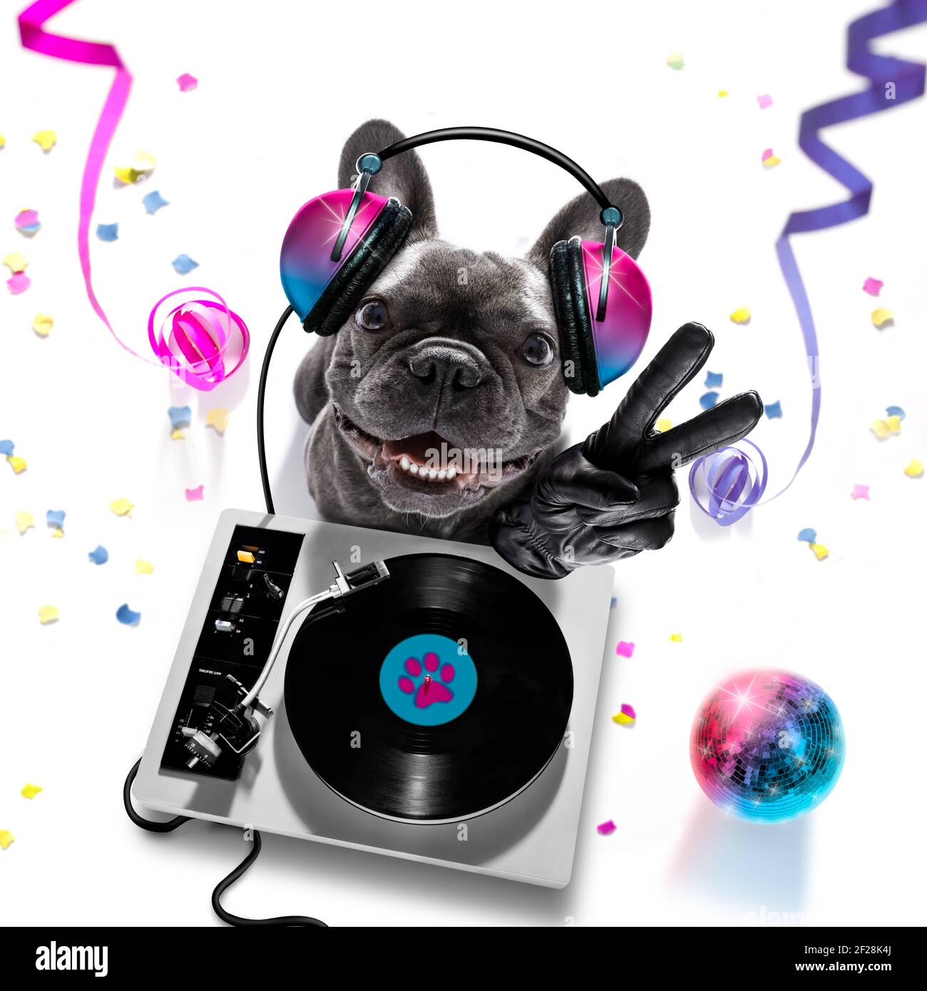 Dj Disco Dancing Music Club Party Mirror Ball Stock Photo Alamy