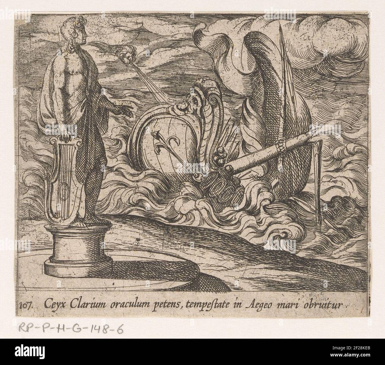 Wrak Van Het Schip Van Ceyx Ceyx Clarium Oraculum Petens Tempestate In Aegeo Mari Obruitur Metamorphoseon Sive Transformationum Metamorfosen Van Ovidius The Shipwreck From Ceyx Sinks To The Bottom Of The Sea On