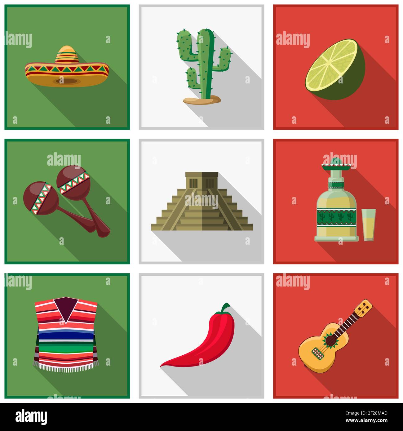 Mexican culture symbols black icons set Stock Vector Image & Art - Alamy