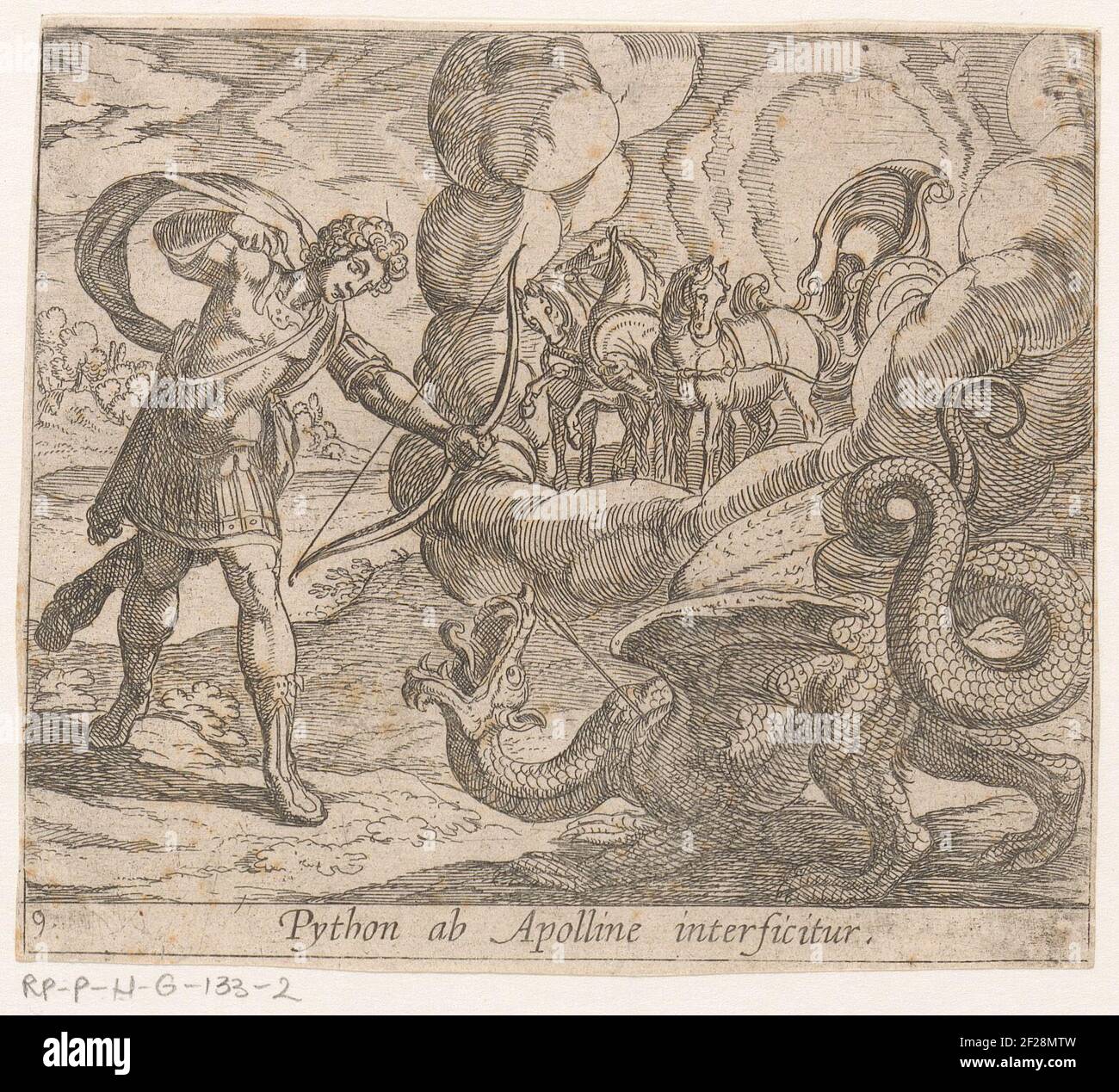 Apollo kills Python; Python ab apolline interficitur; Metamorphoseon ...