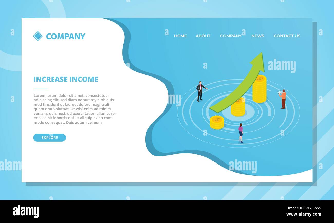 increase income concept for website template or landing homepage design ...
