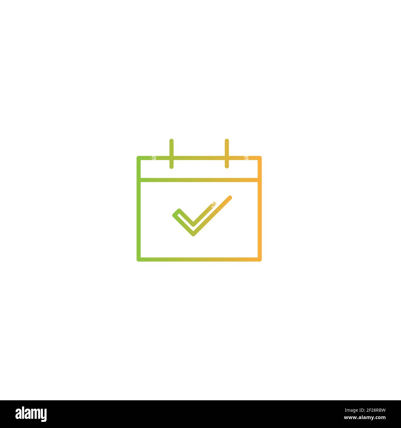 Calendar or organiser page with ok tick. Vector icon calendar with