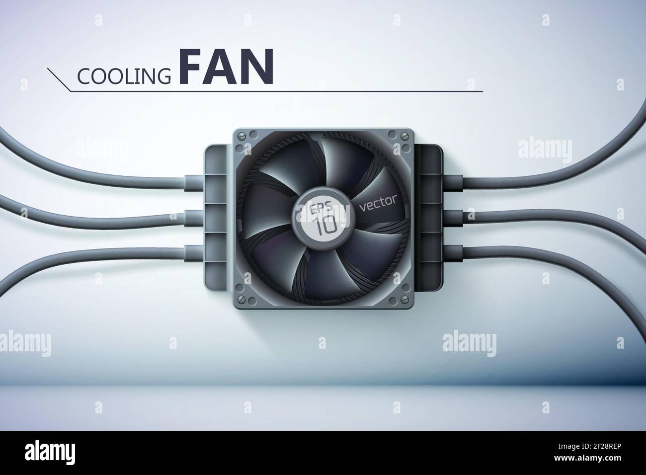 Cooling system design concept with realistic plastic computer cooler
