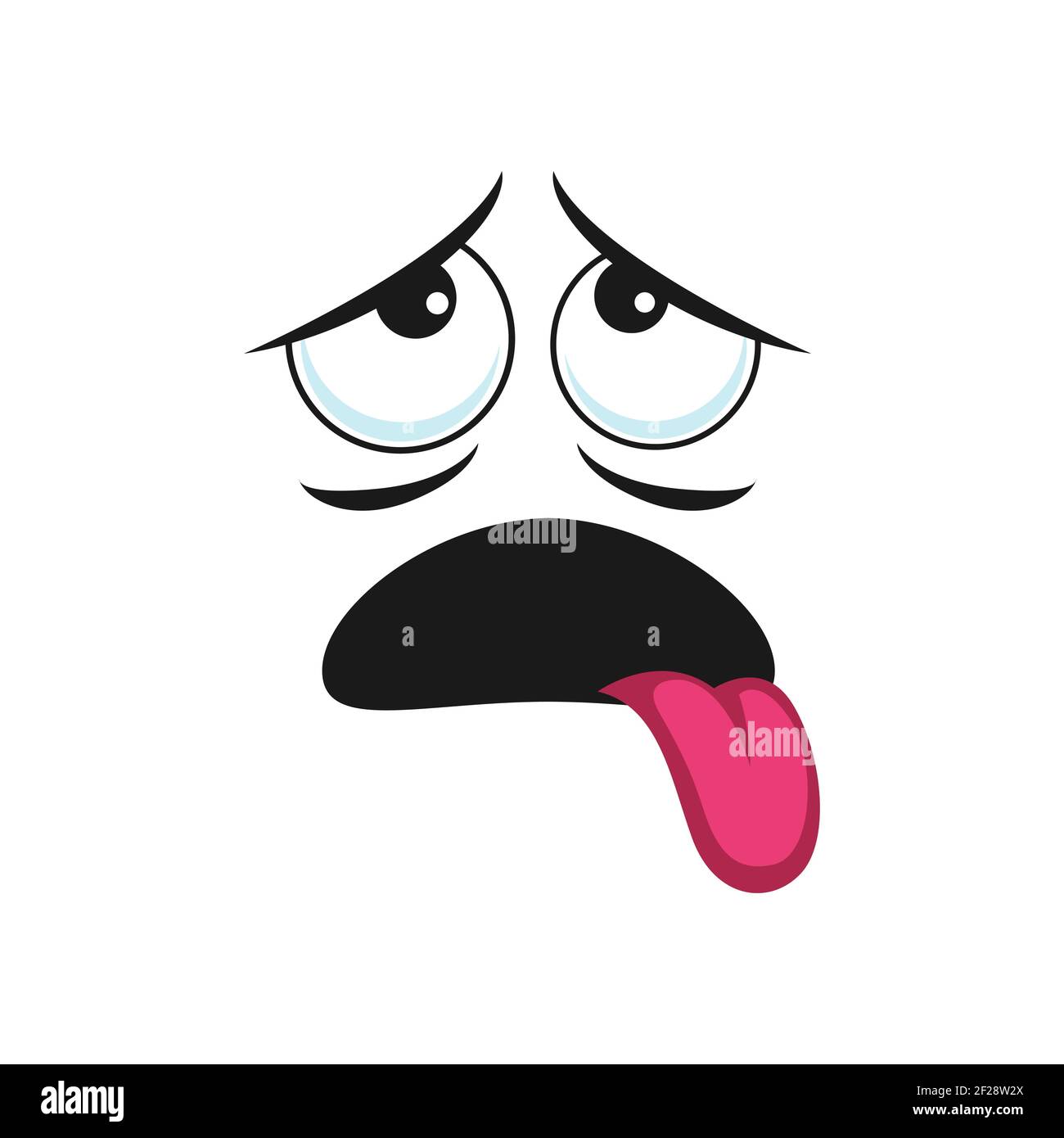 Burnout emoticon isolated icon. Vector exhausted face expression, no energy  avatar with tongue out of mouth. Indifferent uncertain emoji, comic smiley  Stock Vector Image & Art - Alamy