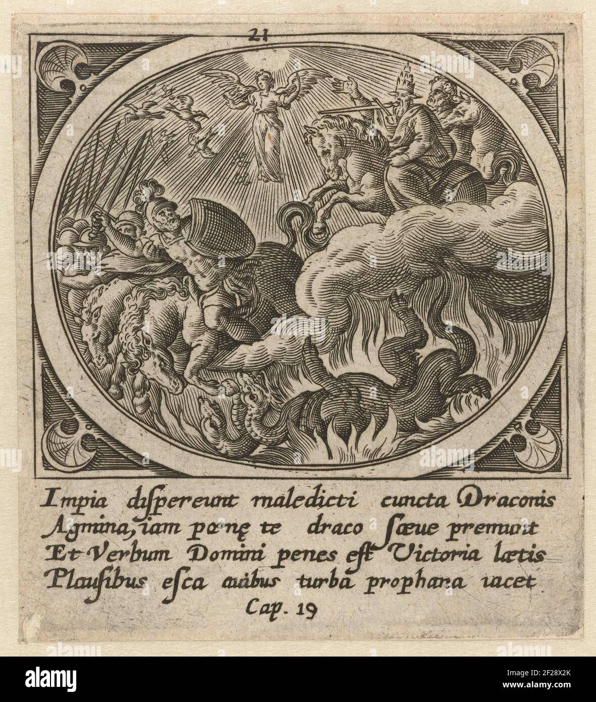 Struggle between heavenly and earthly army; Revelation of John on ...
