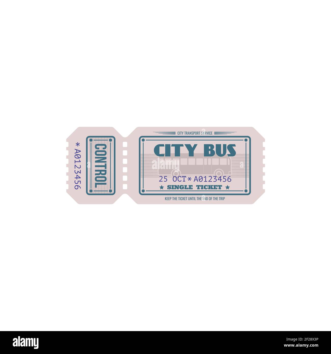 bus ticket template isolated coupon on city transport service vector retro control tire off line keep ticket till end of trip public transportation stock vector image art alamy